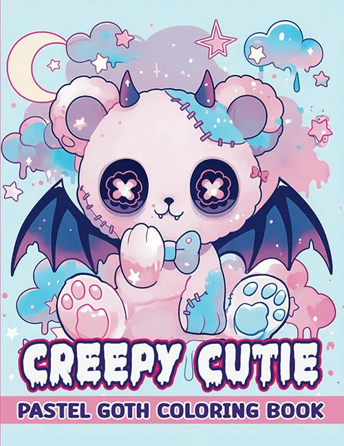 Creepy Cutie Pastel Goth Coloring Book cover design